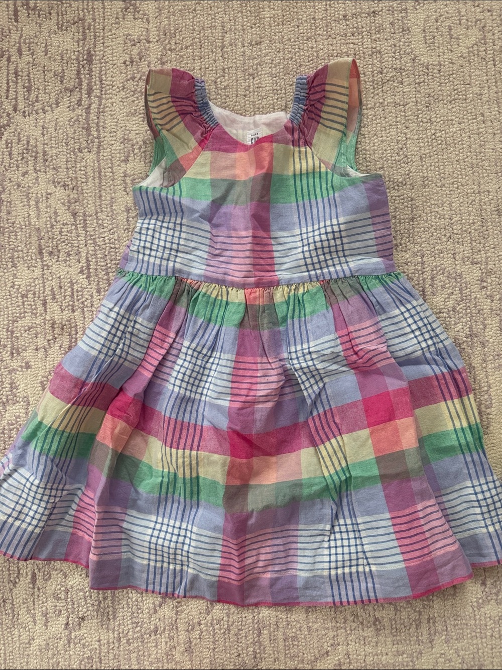 GAP Girls Multicolor Plaid Cotton Sundress